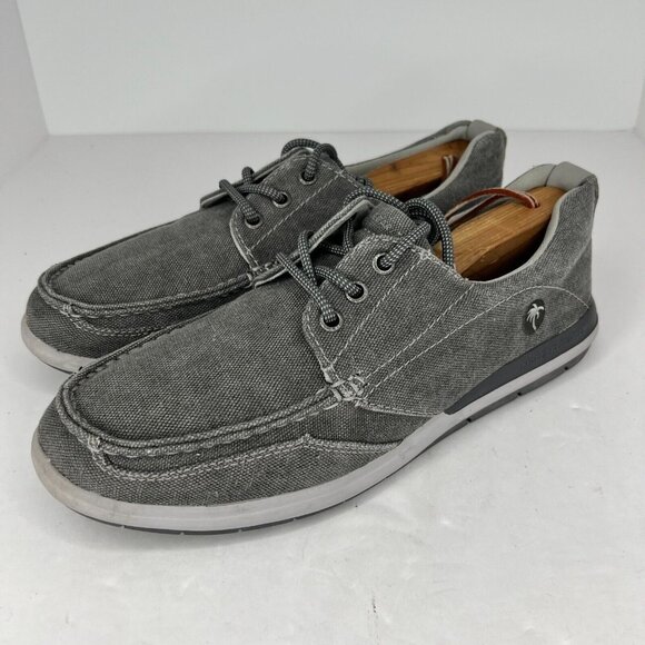 Margaritaville Mens MG1568D Gray Marina Canvas Lace Up Low Top Size 10 Loafers - Picture 1 of 10